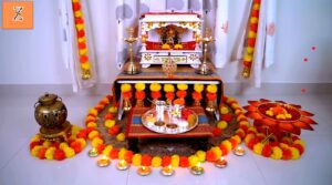 Pooja Mandir Preparations for Diwali